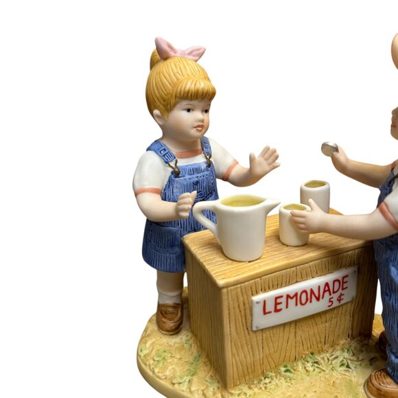Home Interiors 1999 Denim Days Fresh Lemonade Danny Porcelain Figurine - Picture 2 of 8
